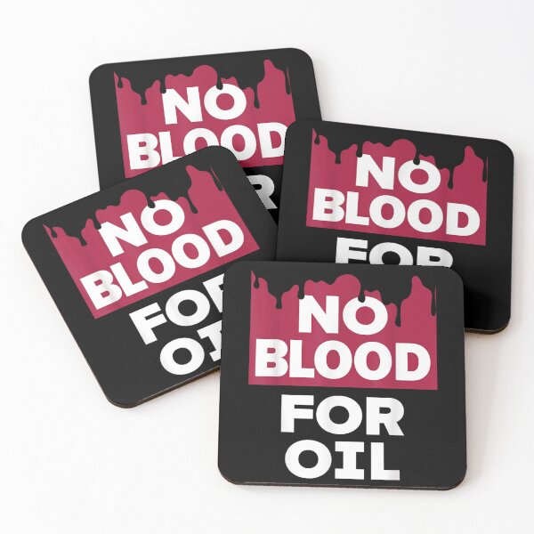 Item preview, No Blood For Oil Anti War Political Protest Typography designed and sold by EvelysEmelia.