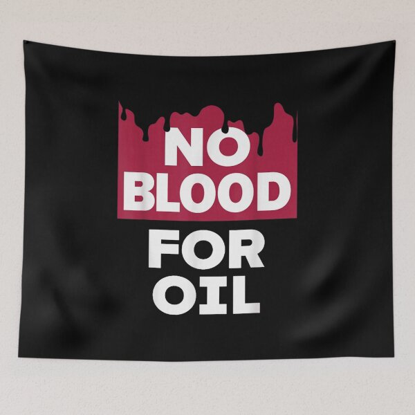 Item preview, No Blood For Oil Anti War Political Protest Typography designed and sold by EvelysEmelia.
