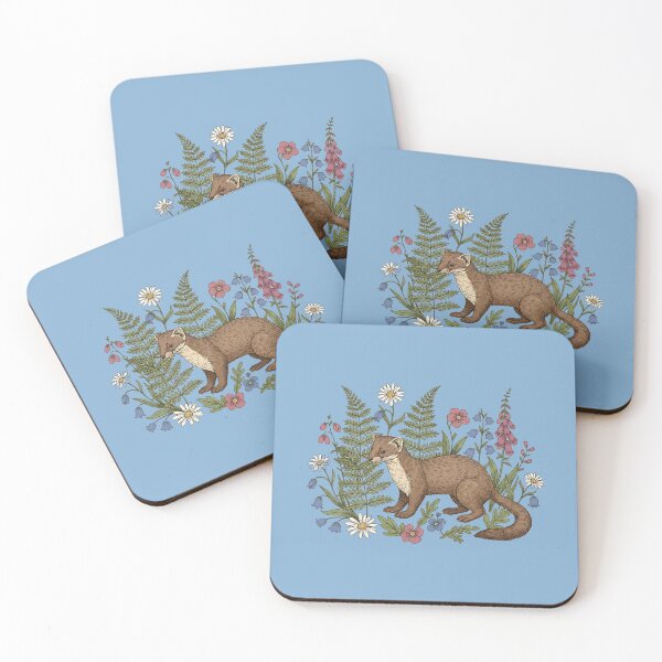 Item preview, Vintage Pine Marten Forest Wildflowers designed and sold by BirdsnStuff.