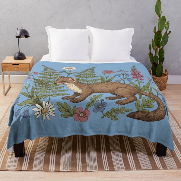 Item preview, Vintage Pine Marten Forest Wildflowers designed and sold by BirdsnStuff.