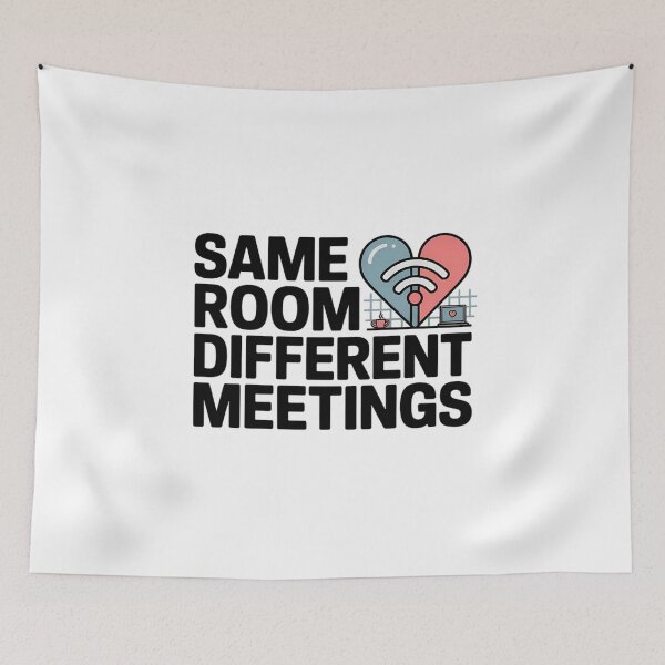 Item preview, Love In Same Room Different Meetings Remote Work Couple Valentine Typography designed and sold by GiftsForge.