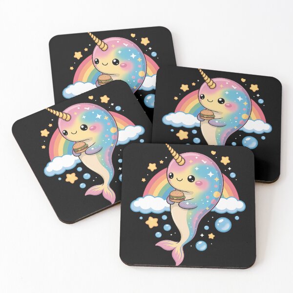 Item preview, Funny Narwhal Unicorn of the Sea Hamburger Rainbow Kawaii designed and sold by tiemacopaxer.
