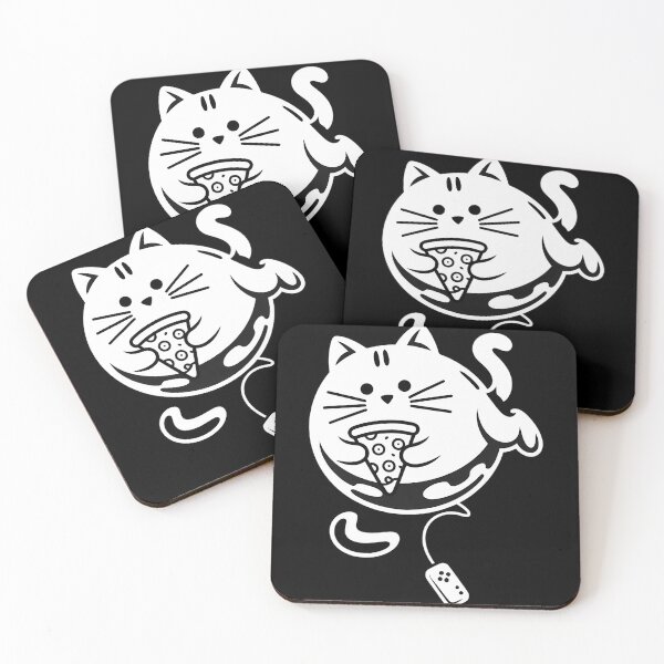 Item preview, Gamer Cat Girl Boy loading Pizza, Headset and Pad designed and sold by tiemacopaxer.