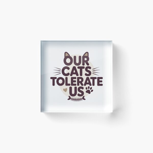 Item preview, Cat Parents Valentine Our Cats Tolerate Us Funny Pet Couple Typography Gift designed and sold by GiftsForge.