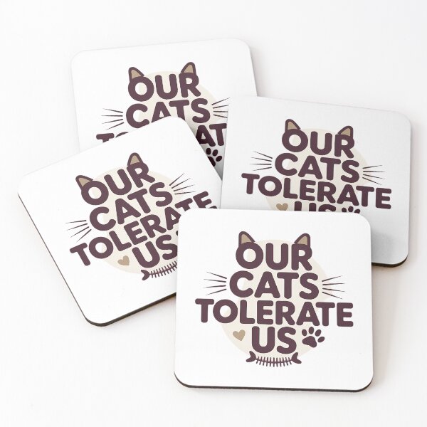 Item preview, Cat Parents Valentine Our Cats Tolerate Us Funny Pet Couple Typography Gift designed and sold by GiftsForge.