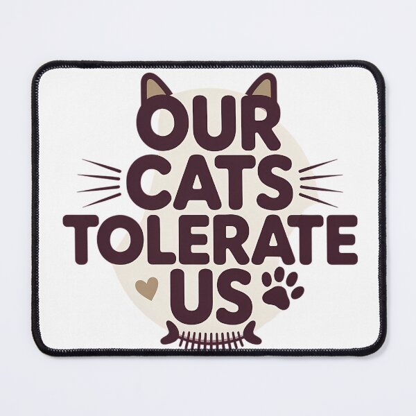 Item preview, Cat Parents Valentine Our Cats Tolerate Us Funny Pet Couple Typography Gift designed and sold by GiftsForge.