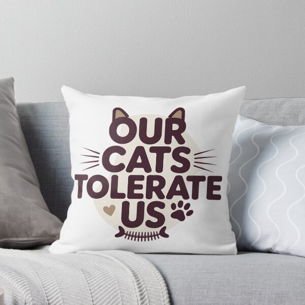 Item preview, Cat Parents Valentine Our Cats Tolerate Us Funny Pet Couple Typography Gift designed and sold by GiftsForge.