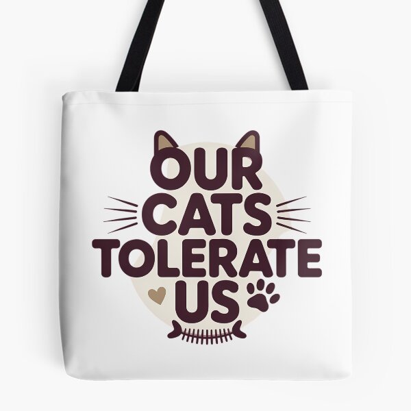 Item preview, Cat Parents Valentine Our Cats Tolerate Us Funny Pet Couple Typography Gift designed and sold by GiftsForge.