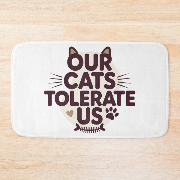 Item preview, Cat Parents Valentine Our Cats Tolerate Us Funny Pet Couple Typography Gift designed and sold by GiftsForge.