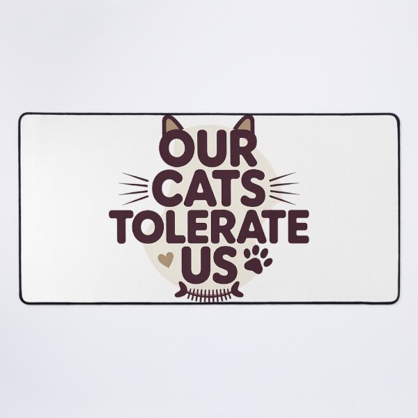 Item preview, Cat Parents Valentine Our Cats Tolerate Us Funny Pet Couple Typography Gift designed and sold by GiftsForge.