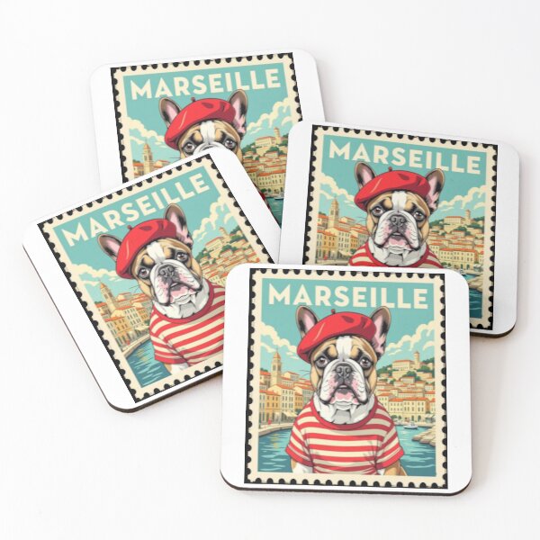 Item preview, Frenchie Flair & Mediterranean Charm ---French Bulldog Stamp Style designed and sold by StickersNQuotes.