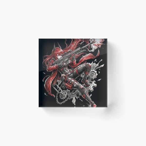 Item preview, Red Hood Nikke Goddess of Victory R Corp Wolf Girl Red Riding Hood Assault Rifle Lone Wolf Fan Art Portrait Poster T-Shirt Sticker Print Gift designed and sold by Senpaiwaves.