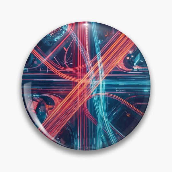 Item preview, Cybernetic Crossroad Neon Highway Interchange designed and sold by Cozyartsss.