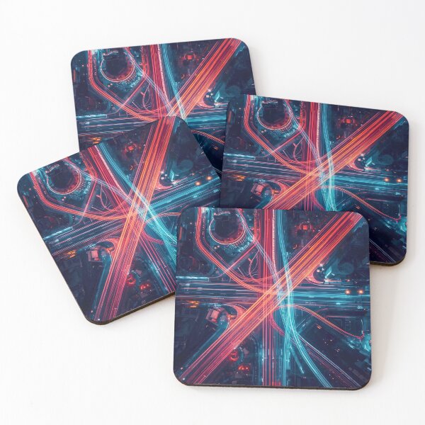 Item preview, Cybernetic Crossroad Neon Highway Interchange designed and sold by Cozyartsss.
