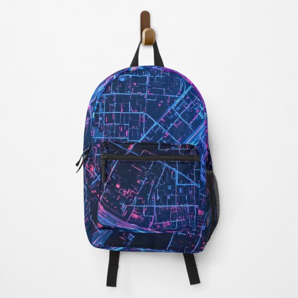 Item preview, Cyber Star Interchange: Neon Pink and Blue Urban Grid designed and sold by Cozyartsss.