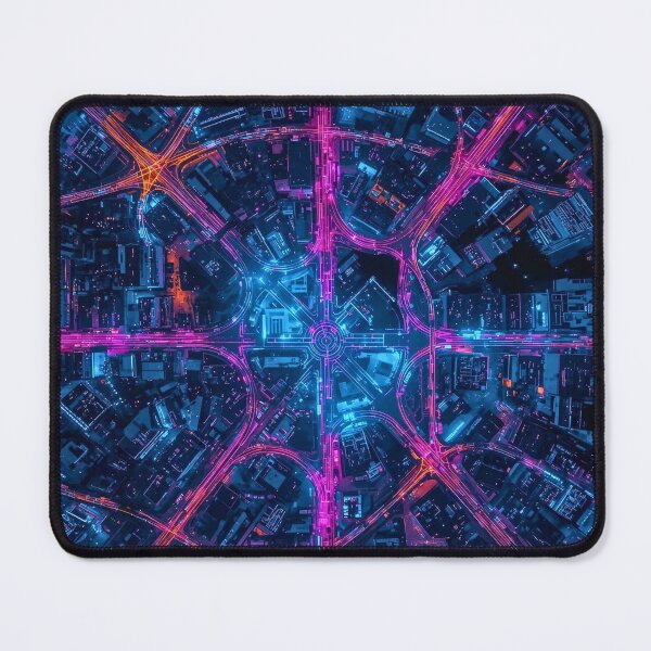 Item preview, Cybernetic Mandala Neon Radial Urban Grid designed and sold by Cozyartsss.