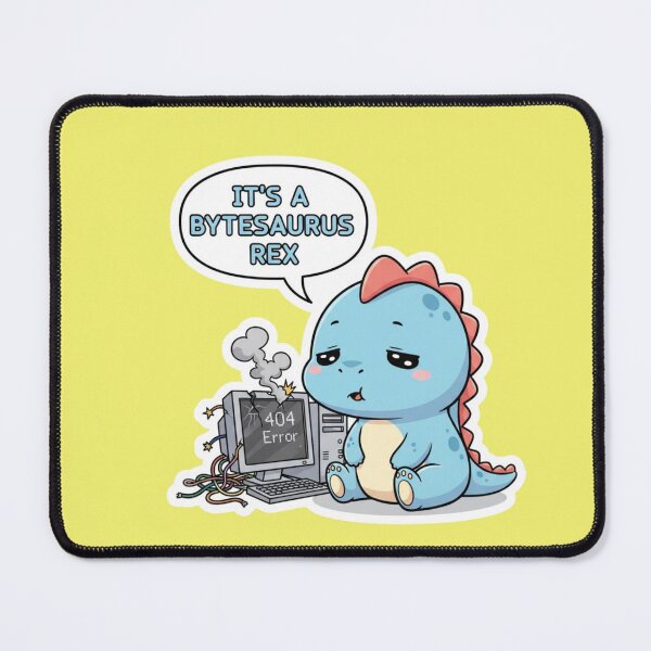 Item preview, Adorable Kawaii Bytesaurus Rex Dinosaur with Broken Computer 404 Error Funny Tech Support Humor Chibi Dino Sticker and Programmer Gift designed and sold by bvdesignart.