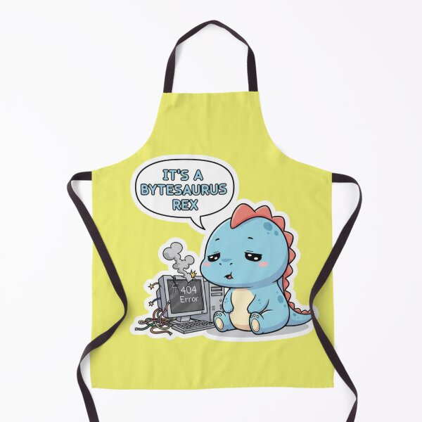 Item preview, Adorable Kawaii Bytesaurus Rex Dinosaur with Broken Computer 404 Error Funny Tech Support Humor Chibi Dino Sticker and Programmer Gift designed and sold by bvdesignart.