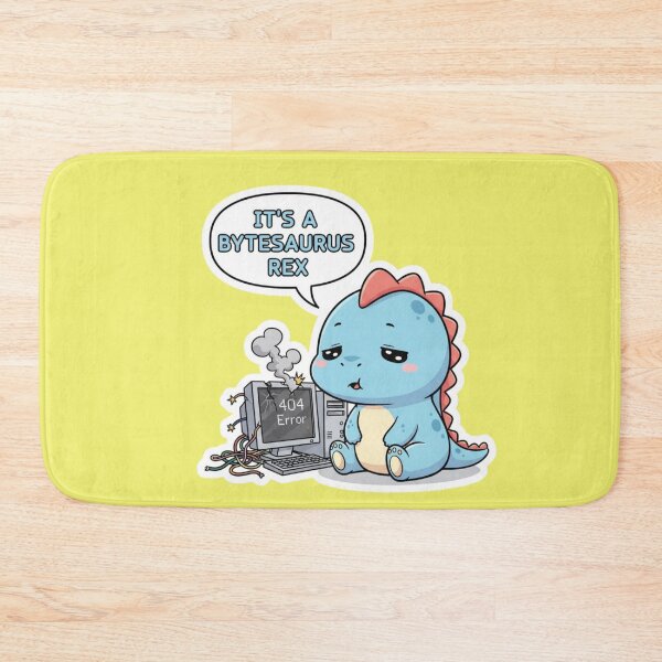Item preview, Adorable Kawaii Bytesaurus Rex Dinosaur with Broken Computer 404 Error Funny Tech Support Humor Chibi Dino Sticker and Programmer Gift designed and sold by bvdesignart.