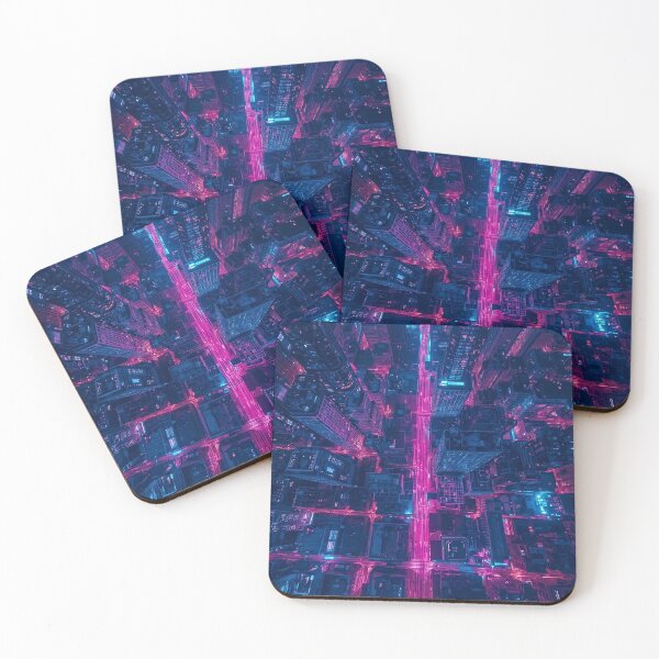 Item preview, Cyber Canyon Vertiginous Neon City Descent designed and sold by Cozyartsss.
