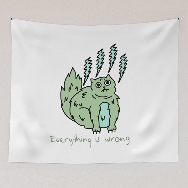Item preview, Everything Is Wrong Funny Anxious Cat Illustration designed and sold by Baby-Care.