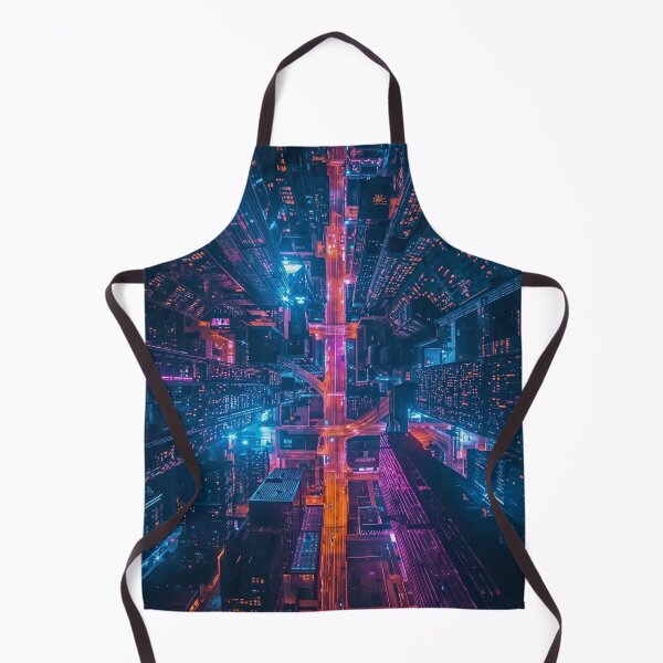 Item preview, Cybernetic Corridor Vertical Neon City Abyss designed and sold by Cozyartsss.