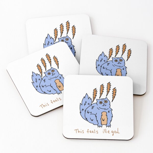 Item preview, This Feels Illegal Funny Anxious Cat Illustration designed and sold by Baby-Care.
