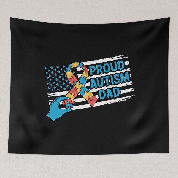 Item preview, Proud Autism Dad American Flag USA Autism Awareness Dad Men designed and sold by repconomArt.