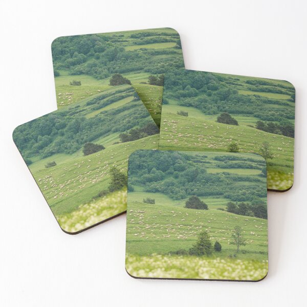 Item preview, Sheep Grazing on Green Hills – Peaceful Countryside Landscape designed and sold by alicjamiekina.
