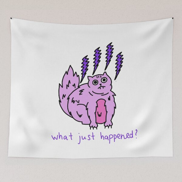 Item preview, What Just Happened Funny Anxious Cat Illustration designed and sold by Baby-Care.