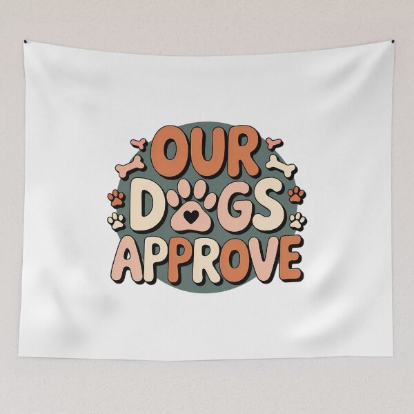 Item preview, Dog Parents Valentine Our Dogs Approve Funny Pet Couple Typography Gift designed and sold by GiftsForge.