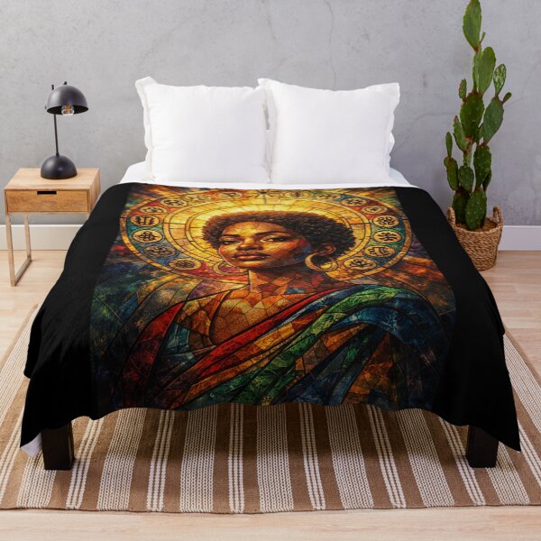 Item preview, African Saint – Stained Glass Mosaic Art designed and sold by DigitalDropArts .