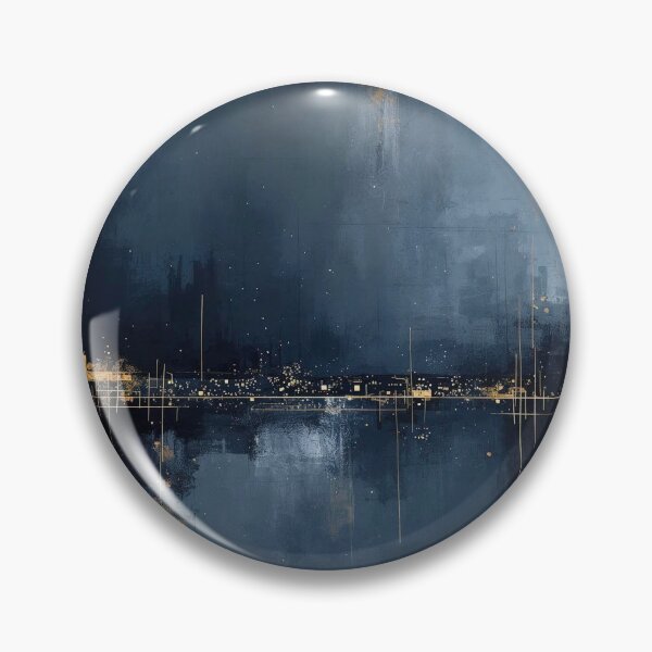 Item preview, Golden Pulse Structured Indigo and Gold Abstract Art designed and sold by Cozyartsss.