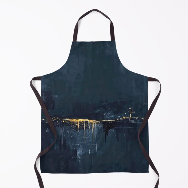Item preview, Liquid Gold Horizon Deep Midnight Abstract Painting designed and sold by Cozyartsss.