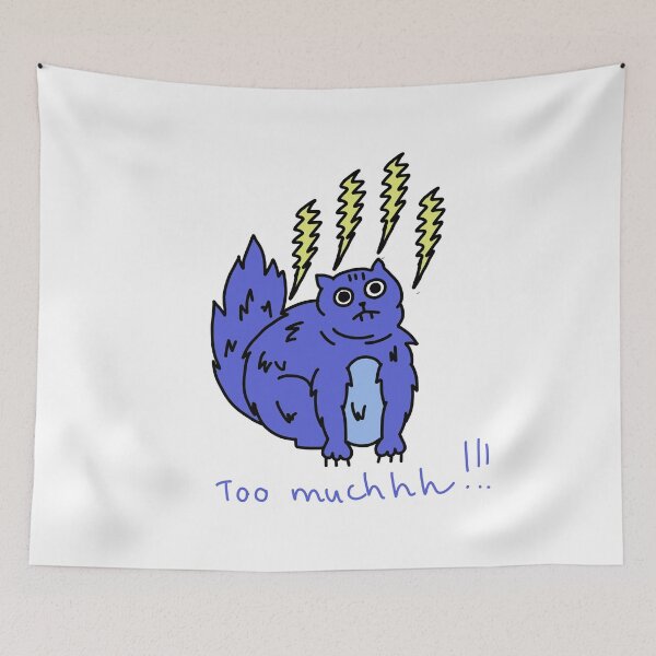 Item preview, Too Muchhh Funny Overstimulated Cat Illustration designed and sold by Baby-Care.