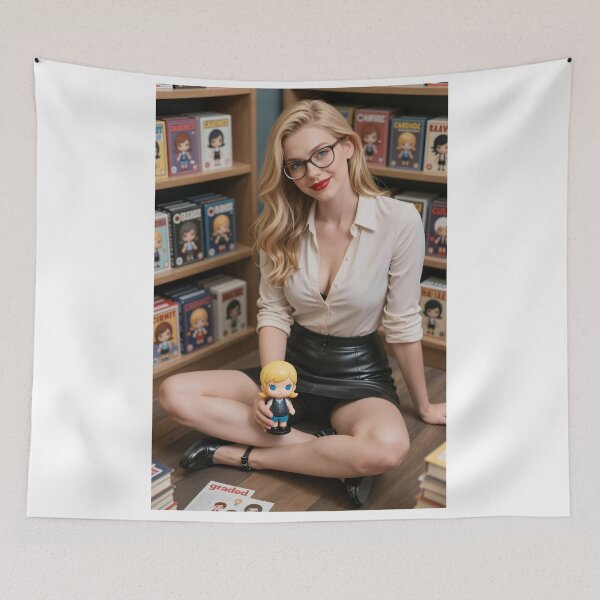 Item preview, Ilya Holds Bobblehead In Library Skirt And Glasses designed and sold by CathryneDelamort.