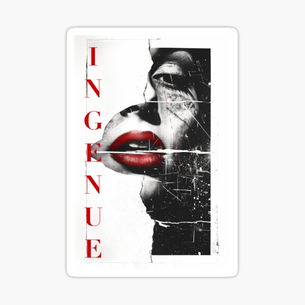 INGENUE — Fractured Face Political Art Print by iServalan Sticker
