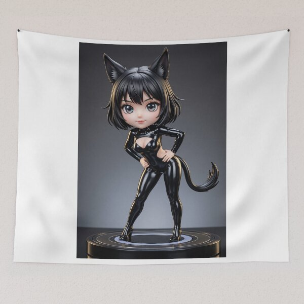 Item preview, Glossy Black Latex Catgirl Bobblehead designed and sold by CathryneDelamort.