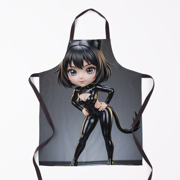 Item preview, Glossy Black Latex Catgirl Bobblehead designed and sold by CathryneDelamort.