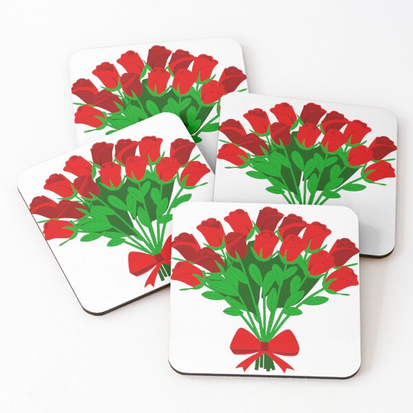 Item preview, Red Rose Bouquet with Ribbon Illustration designed and sold by Jirada.