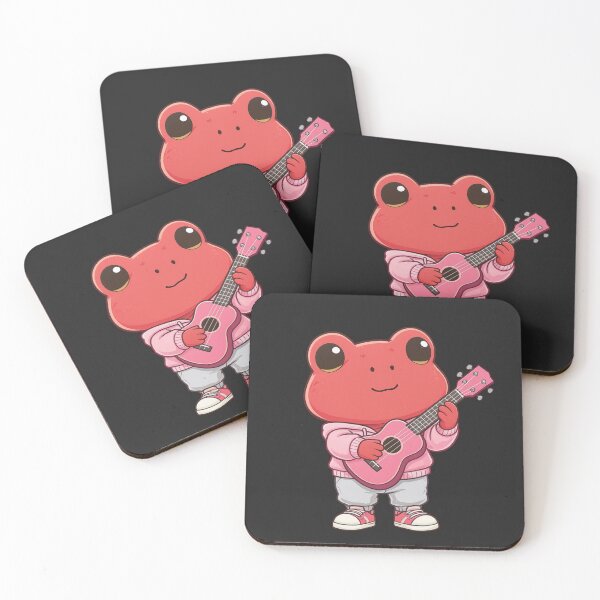 Item preview, Pink Ukulele Chibi Frog – Cute Aesthetic Music Frog Illustration designed and sold by ColorSplash123.
