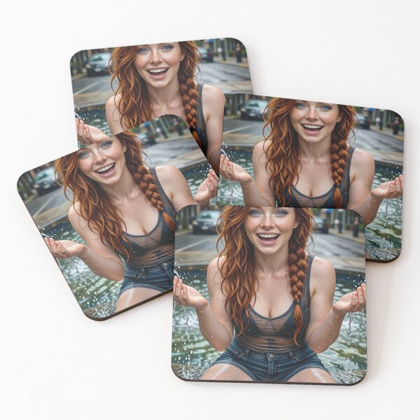 Item preview, Rowan Redhead Splash In Denim Shorts designed and sold by CathryneDelamort.