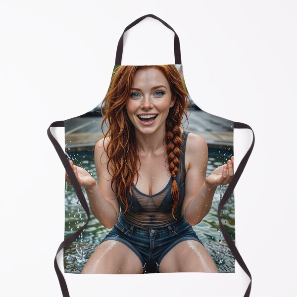 Item preview, Rowan Redhead Splash In Denim Shorts designed and sold by CathryneDelamort.