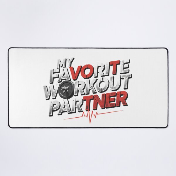 Item preview, My Favorite Workout Partner Gym Couple Valentine Typography Fitness Gift designed and sold by GiftsForge.