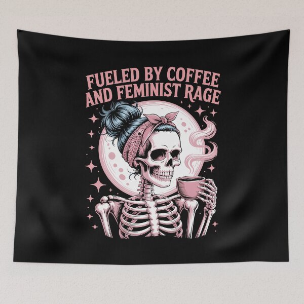 Item preview, Coffee and Feminist Skeleton designed and sold by SyncSusscess.