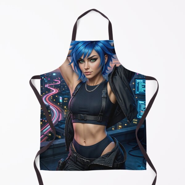 Item preview, Cipher Blue Hair Cyberpunk Hacker Agent designed and sold by CathryneDelamort.
