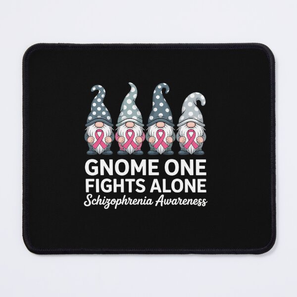 Item preview, Gnome One Fights Alone Schizophrenia Awareness Silver Ribbon designed and sold by Catharsiscath.