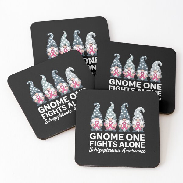 Item preview, Gnome One Fights Alone Schizophrenia Awareness Silver Ribbon designed and sold by Catharsiscath.