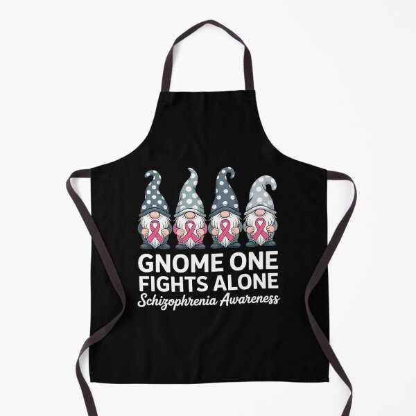 Item preview, Gnome One Fights Alone Schizophrenia Awareness Silver Ribbon designed and sold by Catharsiscath.