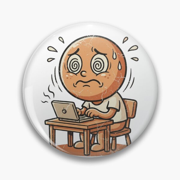 Item preview, Stressed Worker With Laptop Dizzy Character designed and sold by Elias-Studio.